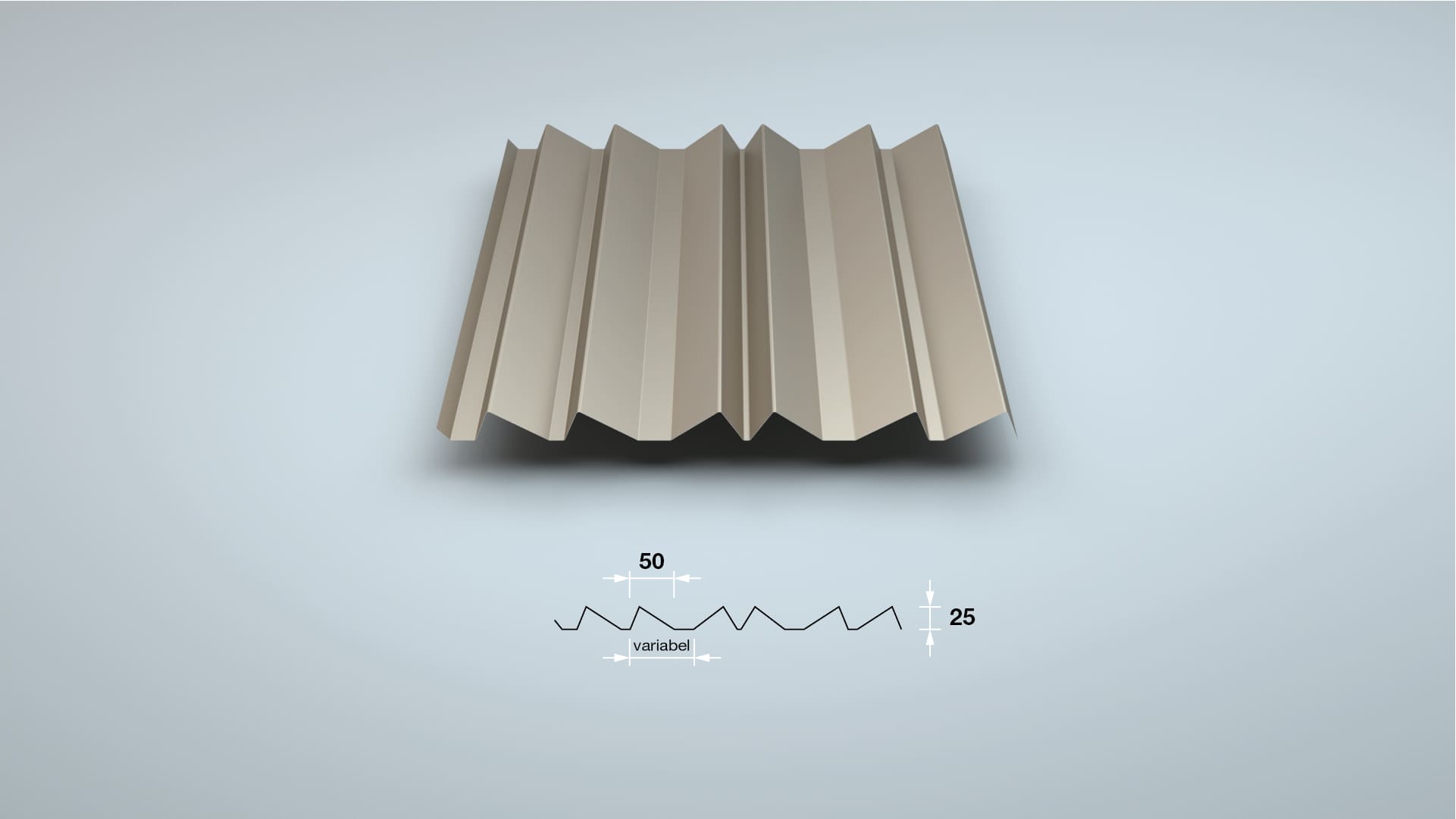 Designblech wellTEC® SZ-25/50 gespiegelt