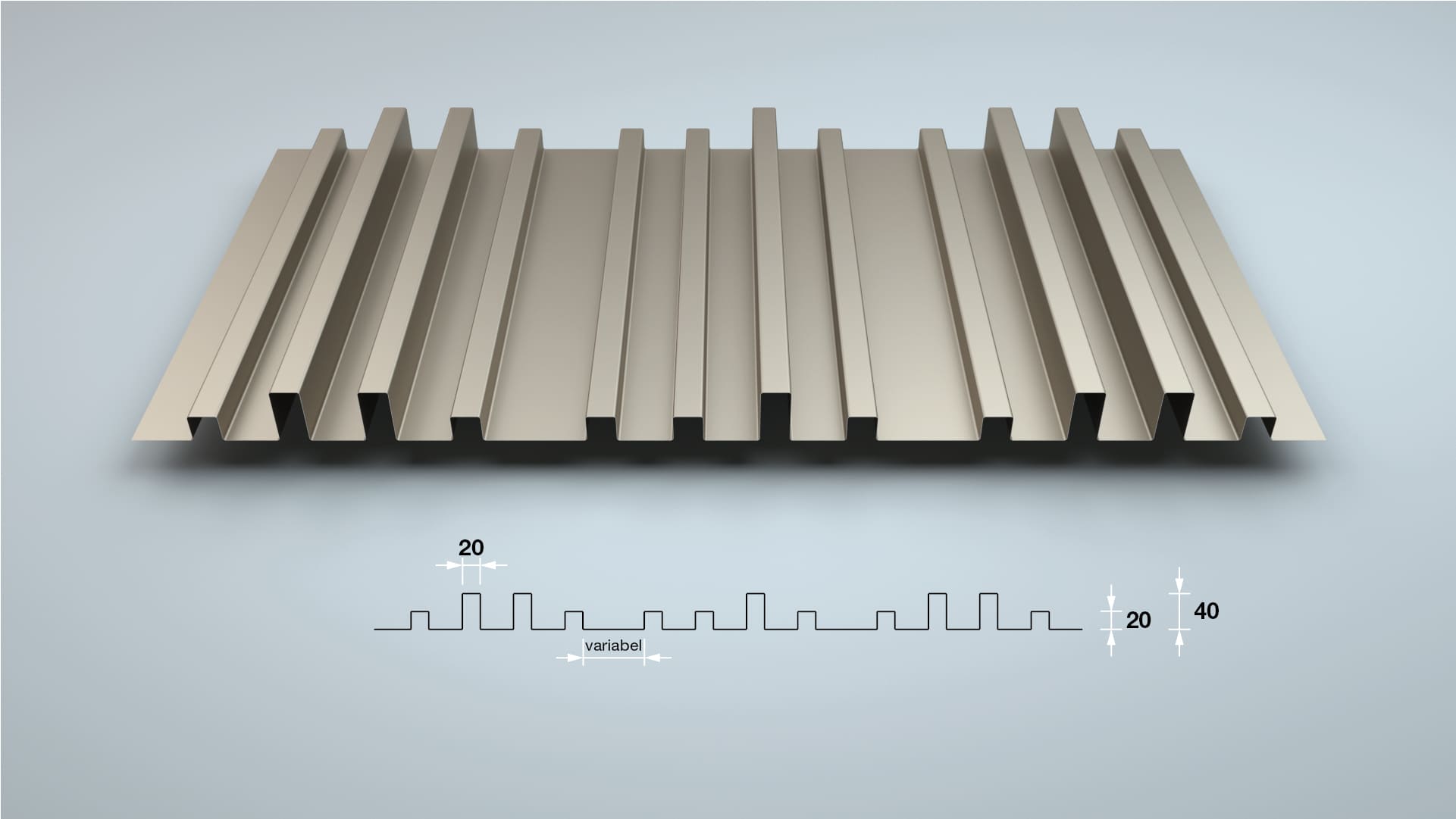 Designblech wellTEC® Vario SQ-40/20-20/20